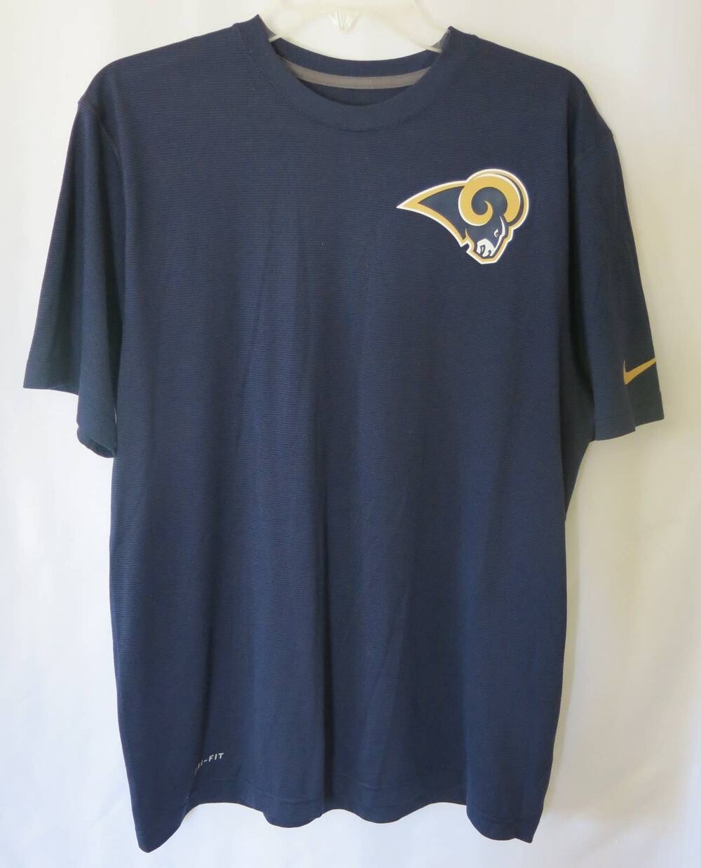 NFL LOS ANGELES RAMS Nike Dri-Fit Shirt Size L Men Polyester Logo Blue Football